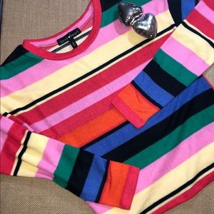 Derek Heart Rainbow Cropped Sweater Size S
